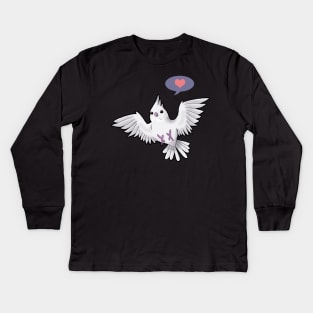 Albino Cockatiel Love Kids Long Sleeve T-Shirt